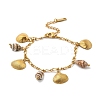 304 Stainless Steel Charm Bracelets for Women Ion Plating(IP) LS-BJEW-A052-02G-2