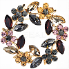 1Pc Alloy Rhinestone Lapel Pins JEWB-CP0001-44-1
