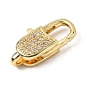 Brass Clear Cubic Zirconia Lobster Claw Clasps KK-Z078-45B-G-2