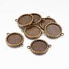 Zinc Alloy Cabochon Connector Settings PALLOY-A15774-AB-FF-1