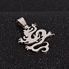 Tarnish Resistant 201 Stainless Steel Dragon Pendants STAS-I032-196A-2