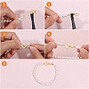 6Pcs 3 Colors Brass Pave Clear Cubic Zirconia Fold Over Clasps KK-CA0002-68-4