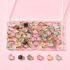 100Pcs Glitter Frosted Glass Cube Connector Charms PALLOY-FS00042-02-9
