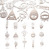15Pcs 15 Styles 201 Stainless Steel Pendants STAS-CJ0001-188-3