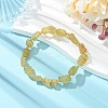 Raw Rough Natural Yellow Apatite Beaded Stretch Bracelets for Women BJEW-JB14431-1