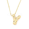Brass Micro Pave Clear Cubic Zirconia Pendant Necklaces NJEW-Z038-01G-Y-2