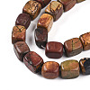 Natural Polychrome Jasper/Picasso Stone/Picasso Jasper Beads Strands G-T140-60B-3