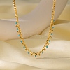 304 Stainless Steel Enamel Chain Necklaces LS-NJEW-P302-03G-1