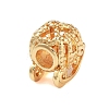 Rack Plating Hollow Brass European Beads KK-B097-03G-2