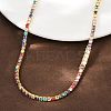 925 Sterling Silver Pave Colorful Cubic Zirconia Tennis Necklaces for Women NJEW-C096-01B-G01-2