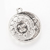 Tibetan Style Alloy Pendants X-TIBEP-Q064-22AS-RS-2