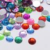 Faceted Half Round/Dome Acrylic Rhinestone Flat Back Cabochons GACR-YPO12MM-M-1