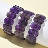 Natural Amethyst Beads Stretch Bracelets for Women Men BJEW-I323-02D-1
