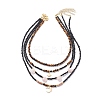 4Pcs 4 Style Brass Moon & Star Pendant Necklaces Set NJEW-JN04019-1