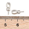 Brass Micro Pave Cubic Zirconia Screw Eye Peg Bails CU-CBA3901-02P-3