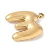 304 Stainless Steel Initial Pendants STAS-S186-12M-G-2