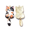 Light Gold Rack Plating Alloy Enamel Pendants X-ENAM-G210-01LG-2