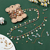 Brass Butterfly & Rhinestone Diamond Charms Bracelet Bib Necklace DIY Making Kit DIY-WR0004-17-4