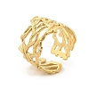 304 Stainless Steel Hollow Wide Cuff Rings for Women RJEW-G338-24G-4