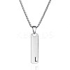 304 Stainless Steel Rectangle with Letter Pendant Box Chain Necklaces FS-WGD7C78-12-1