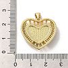 Rack Plating Brass Micro Pave Cubic Zirconia with Synthetic Opal Pendants KK-D088-08G-4