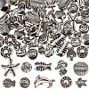 100Pcs 10 Style Ocean Theme Tibetan Style Alloy Beads FIND-SC0008-58-1