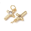 Brass Micro Pave Cubic Zirconia Pendants KK-C143-43D-G-3