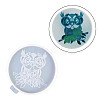 Flat Round with Owl & Flower DIY Cup Mat Silicone Molds LS-SIL-F007-06B-1