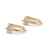 Brass Flower Hoop Earring Findings ZIRC-L097-054G-2