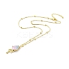 Synthetic Crystal Teardrop Pendant Necklace NJEW-G016-03B-3