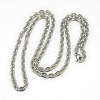 Tarnish Resistant Trendy Unisex 201 Stainless Steel Cable Chain Necklaces NJEW-L043-18P-1
