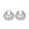 Rack Plating Brass Teardrop with Star Thick Hoop Earrings for Women EJEW-G340-02P-1