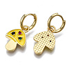 Brass Micro Pave Cubic Zirconia Huggie Hoop Earrings EJEW-T014-27G-05-NF-2