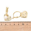 Heart Brass & Natural Pearl Hoop Earrings EJEW-Z159-03G-5