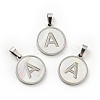 304 Stainless Steel with White Shell Pendants STAS-G268-01A-P-1