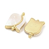 Brass Pave Sea Shell Rose Flower Charms KK-Q820-17G-2