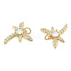 Brass Micro Pave Clear Cubic Zirconia Pendants ZIRC-N039-265-3