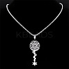 304 Stainless Steel Hecate's Wheel Key Pendant Necklaces for Women FS-WG4FA44-01-2