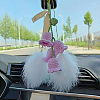 2Pcs Crochet Lily of The Valley Polyester Car Hanging Pendant HJEW-FG0001-14C-5