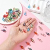 50Pcs 10 Colors Glass Pendants PALLOY-YW00045-5
