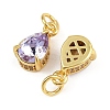 Brass Pave Cubic Zirconia Pendants KK-L240-05G-03-2