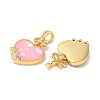 Rack Plating Brass Enamel Micro Pave Clear Cubic Zirconia Pendants KK-K380-05G-2