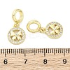Brass Micro Pave Cubic Zirconia European Dangle Charms KK-D325-56G-3