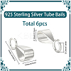 6Pcs 925 Sterling Silver Tube Bails STER-SC0001-64P-2
