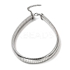 Non-Tarnish 304 Stainless Steel Flat Snake Chain Necklaces for Women NJEW-U049-01P-01-1