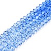 Gradient Color Baking Paint Glass Bead Strands DGLA-A039-T6mm-A020-4