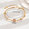 Vintage Luxurious Evil Eye Beaded Stainless Steel Bracelet Women Holiday Style QW9952-2-1