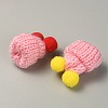 Woolen Crochet Mini Hat with Double Pom Pom Ball DIY-WH0032-56K-2