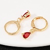 Brass Micro Pave Cubic Zirconia Teardrop Hoop Earrings EJEW-K309-18G-03-3