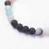 Frosted Natural Gemstone Stretch Bracelets BJEW-JB03361-3